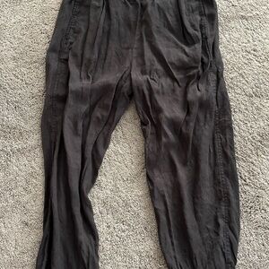 Eileen Fisher Charcoal Linen Lantern Pant